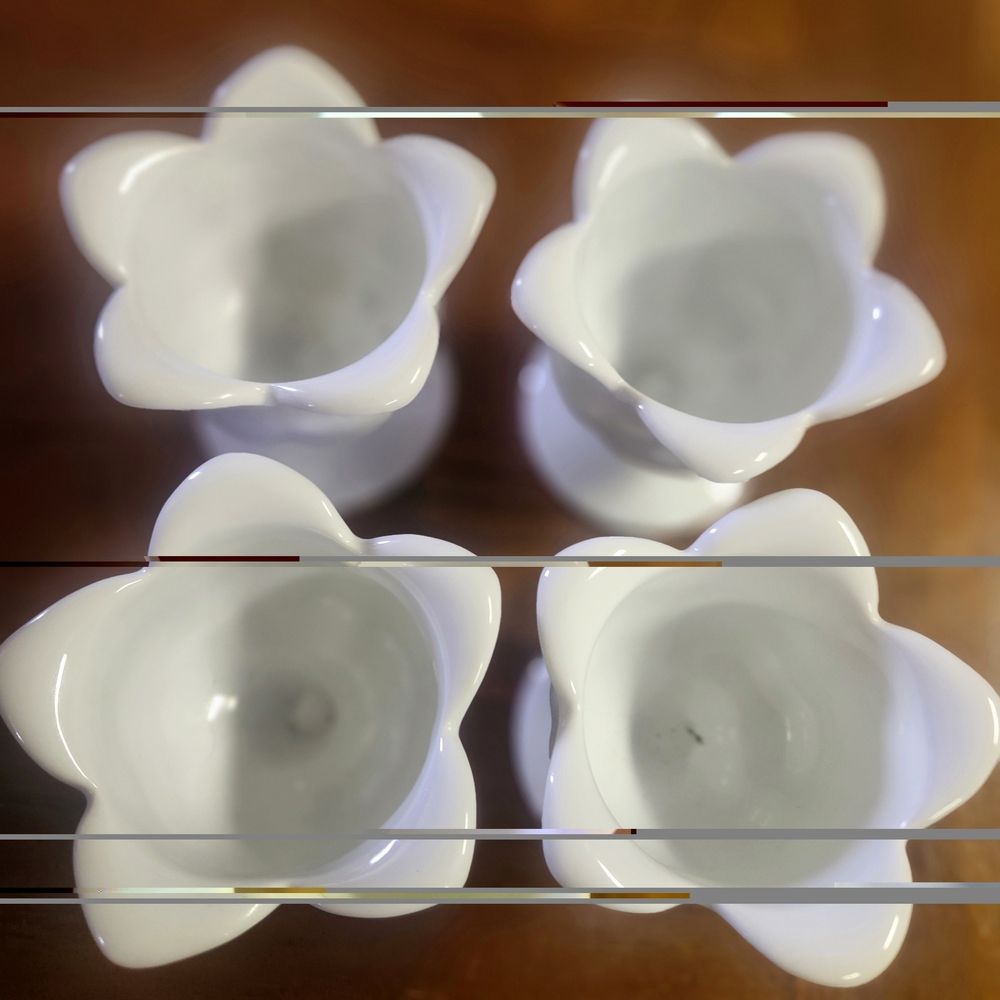 Set of 4 Vintage Xcell White Ceramic Dessert Cups, Perfect Condition - Picture 2 of 5